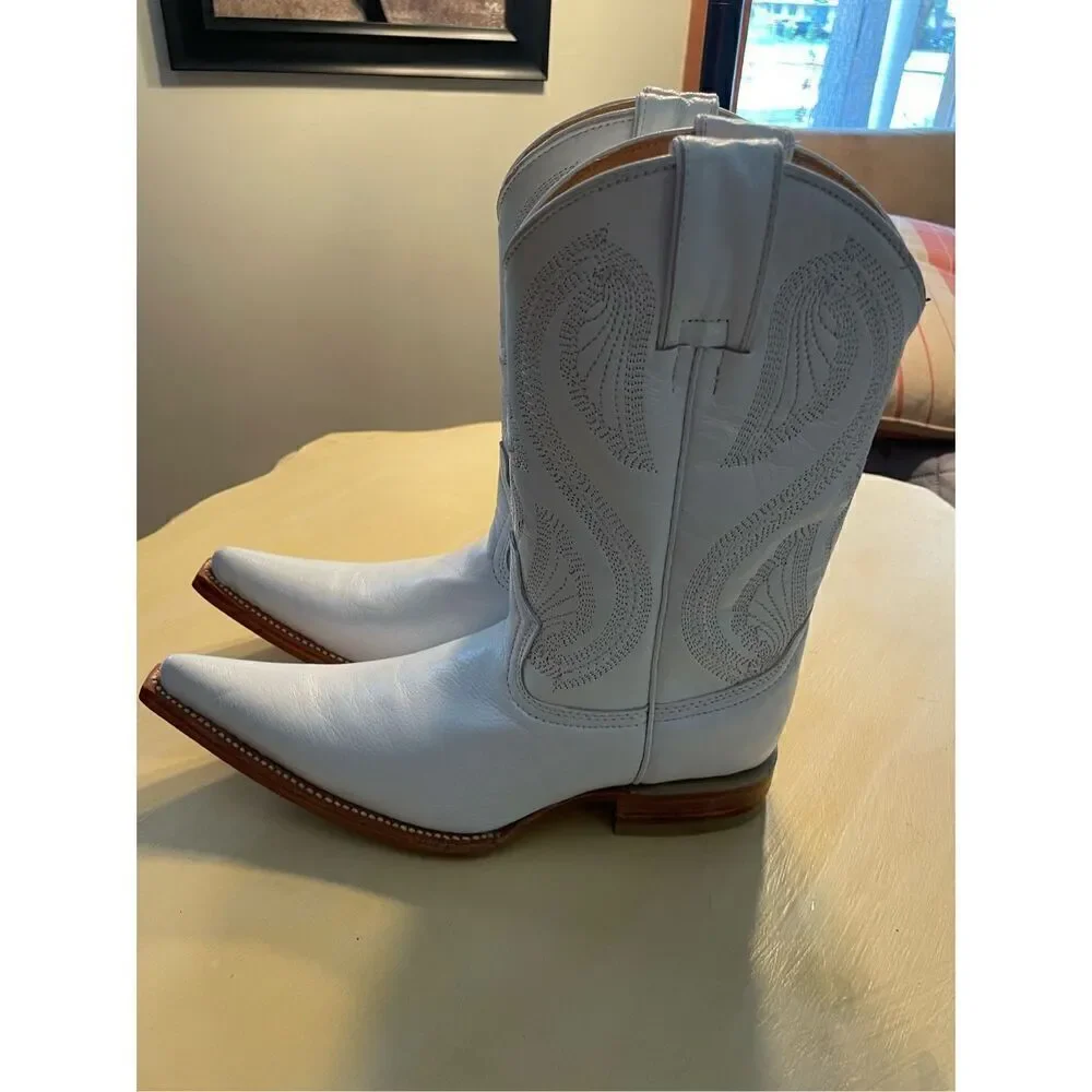 Potrero White Western Boots